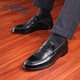 Zapatos de hombres Goldlion Shoes Casual Zapatos de moda Personalidad de cuero Combinados mocasines G582330093AAA Black 41
