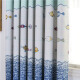 Jiabai curtain bay window blackout curtain fabric finished sunshade children's bedroom short curtain balcony cartoon fish blue hook type 2 meters wide * 2 meters high 1 piece