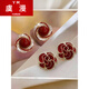 Yuman New Year red pearl earrings for women, exquisite and compact s925 silver needle earrings, elegant and temperament New Year sterling silver earrings, oil dripping pearl earrings, 925 silver needle