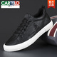 CARTELO spring and autumn 2025 new men's shoes trendy leather shoes low-cut sneakers waterproof versatile business casual autumn comfortable soft leather 21841 all black 41