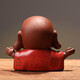Yuxuan purple sand tea pet ornaments handmade can raise happy little Maitreya cute tea play tea art home decoration Zen happy Maitreya Buddha-Zhenyao turns red