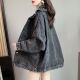 Kommandant Xiong Chun Denim Jacke Studentin Korean Lose Spring Top Jacke Großgröße Frauen Denim Kleidung Spring Sommerstil 9926# Bild Schwarz 10xl S Empfohlen 80-100Jin [Jin ist 0,5 kg]