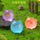Nuevo lindo gatito luminoso micro paisajismo jardinería pequeños dibujos animados de bricolaje gatito de color transparente accesorios de resina gatito [1 paquete]
