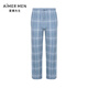 AIMER Men [mismo modelo en el centro comercial Shopping] 22SS Disfrute de pantalones caseros sedosos Pajamas New Spring and Summer NS42F683 Light Blue Plaid YH5 3XL 185