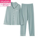 
Modal spring and autumn women's pajamas pure cotton long sleeve middle-aged and young two-piece set simple winter cotton home clothing set women's summer 12806# M