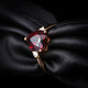 Tingliang Jewelry Heart-shaped 3.6 carat natural garnet ring 18K rose gold set with diamond colored gemstone ring No. 10 to 20 in stock