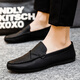 Mac Jabags men's shoes spring new beanie shoes men's soft leather soft sole casual leather shoes Korean style trendy lazy shoes D826 black 39