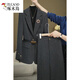 Woodpecker (TUCANO) High-End Internet Celebrity Woolen Suit Women's 2026 Winter Style Commuting Slim Jacket + Wide Leg Pants Dark Gray Suit Genuine Quality 2XL 120Jin Jin equals 0.5kg -130Jin Jin equals 0.5kg