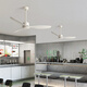
Weather vane modern industrial style lightless 56-inch ceiling fan restaurant ceiling simple electric fan living room commercial study fan frequency conversion 42-681A black 3 leaf - black leaf remote control