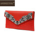 
ANDSEEYOU Fashion Bag Women's 2025 New Leather Clutch Women's Banquet Dress Bag Diamond Clothing Cropped Women's Dinner Bag White