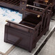 Salon de canapé en bois massif zihua Nouveau coin chinois Conccubine Fabbine combinaison meuble d'appartement de luxe léger haut de gamme 9902 siège à quatre personnes consécutives + tiroir table basse [cadre] couvercle de lin en coton