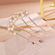 Zuoou rhinestone pearl flower hairpin women's U-shaped hairpin ball head hair artifact four-tooth hair comb hairpin U-shaped clip rhinestone flower comb hairpin