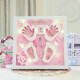 Dingji birthday gift baby gift 3D three-dimensional baby hand and foot print mud photo frame diy baby hand and foot print mud newborn 100-day gift creative photo album gift princess powder [hands and feet style]