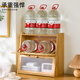 Trojan storage cabinet desktop locker home snack multi-layer locker dust-proof toy storage cabinet corner cabinet low cabinet Changhong transparent door original color - three layers 40 long