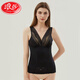 Langsha 2025 Sculpting corporal de nuevo estilo y abdomen chaleco de cintura escondida sin marcas de cintura con forma de cuerpo lencería interior cómoda y adelgazante para mujeres con cuello en V negro XL adecuado para 106-120Jin [Jin equivale a 0.5 kg]