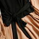 Shanidoluo large size women's clothing fat sister spring and autumn style slimming medium length fake two-piece fat mm belly-covering chiffon dress 16788 khaki 2XL recommended 120-140Jin [Jin equals 0.5 kg] to wear