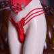 Japanese sexy thong men's jj set with butterfly pattern sexy one piece lace temptation underwear low waist large size rose red egg butterfly thong