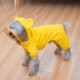 CHUXINGJIA dog raincoat all-inclusive cartoon waterproof four-legged puppy autumn and winter pet clothes Teddy transparent raincoat pet yellow duck M (chest 47cm back length 33cm)