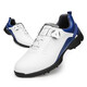 PGM Golf Shoes Men's Waterproof Shoes Anti-Slip Fixing Nails Knob Laces Golf Men's Shoes XZ143-White Blue 42