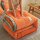 Antarctic quilt core cover integrated detachable wash quilt Beibei velvet single and double winter quilt milk velvet thickened student dormitory bedding [detachable washable quilt cover + quilt core] orange 150*200cm/about 6.5 Jin [Jin equals 0.5 kg] [Autumn and winter quilt]