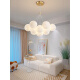 Yingtang Living Room Main Lights Restaurant Nordic Cream Style Moon Bubble Chandelier Children's Room Bedroom Lighting 9734-Black 7-Head Three-Color Lighting-White Ball 15CM