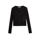 Shuiyunjian black v-neck knitted cardigan for women in autumn new style 2025 slim long sleeves short jacket with black 2XL