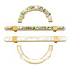 
CLCEY brass cabinet door handle light luxury golden Nordic Chinese style wardrobe cabinet drawer modern simple shell round handle G GBT12178C flower abalone pair of holes 96 diameter 1