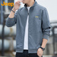 JEEP Jeep sweatshirt men's spring and autumn casual cardigan jacket men's loose stand-up collar clothing men's gray L