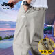 JEEP SPIRIT中老年男士休闲裤修身棉加大码直筒裤子夏季薄款运动裤子 JEEP-HD9201铁灰 【夏季】 薄款 M 【100-120斤】