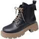 Belle-Take-Serie Marke Broken Code zeigt kleine Martin-Stiefel für Frauen British Style 2024 Herbst Neues Super-heißes Leder dicker Sohle kleiner Schwarz [Single] 38