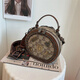 Bunny Babybag Frauentasche neuer Retro Crossbody kleine runde Tasche modische und vielseitige Umhängetasche strukturierte Handtasche Khaki kleine Tasche