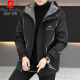 皮尔卡丹（pierre cardin）连帽工装外套男春秋季加绒加厚棉衣服夹克男士保暖防寒冬装派克服 719黑色【加厚】 加绒 2XL 140-155斤