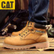 Carter Cat Herrenschuhe Goodyear große gelbe Stiefel Martin Boots Baustelle Arbeitsstiefel Sicherheitsarbeitsschutz Schuhe Stahl Zehen Anti-Smashing Männer gelb 38