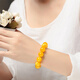 Fat Donglai's same style beeswax bracelets, Russian material, chicken fat yellow, natural old men's raw stone amber, collection 22mm (boys style)