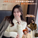 Langsha 25 autumn and winter new product plus velvet thickened knitted bottoming shirt for women half turtleneck small fragrance style inner sweater bottoming top