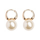 Fat Donglai's same style 18k gold earrings, 18K gold French pearl light luxury earrings, temperament earrings, earrings for women, 52 champagne pearls