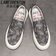 Lawesrenton Brand Trendy imprimé Chaussures pour hommes 2025 Été Nouveaux mocassins respirants Chaussures décontractées polyvalentes Grey Fan Fan 39