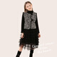 DOMIAO House Girls Vest Frühlings- und Herbst Kinder Neue chinesische Stil Vest Girls Mode Cardigan Vest Big Children 11991 Black 150
