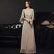 Noliti High-End-Abendkleid für Bankett Mode neuer Stil Noble Golden Light Luxus High-End-Nischen-Performance-Moderatorin weibliche Champagnerfarbe Long 2xl