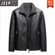 JEEP SPIRIT leather jacket men's one-piece jacket winter Haining Park 2024 new jacket plus velvet coat mink fur black 6917# higher sheepskin L