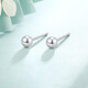 Mengjinyuan Platinum Earrings PT950 Simple Small Light Beads Ear Needles Ear Sticks as Gifts for Best Friend and Girlfriend