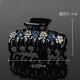 Case makeup Chinese Valentine's Day hairpin accessories Korean style large grabber headband diamond clip new crystal spring clip medium size female ink blue gray 7 claw clip large size 8 cm