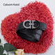 Caluom Kaiol Brand Belt for Men Great Cuir Automatic Automatic Menle's Taign's Tile Head Couche de vache Cow Business Business Birthday Gift For Boyfriend [Counter Gift Box] 80146A / Couleur de pistolet polyvalent 115cm -130cm envoyé au hasard par défaut (peut être coupé)