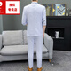 
Pier Cardin high-end brand men's needle summer new men's mid-sleeved striped three-piece suit Korean style trendy slim suit 5912 gray (suit + trousers) 2XL