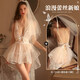 Pangdonglai Quality Chuangjingyi Selects Lover Fun Wedding Dress Bridal Headdress Forest Style Versatile Simple Fairy Flower Headband Black +9756 Net Clothes