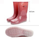 Chaussures en caoutchouc à tube moyen pour femmes pour femmes Bottes de pluie antidérapantes imperméables usureur semelle plate et assurance du travail de travail en plein air