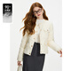 Fan's Fine Silanen La pequeña chaqueta de duda de estilo de fragancia pequeña para mujeres en otoño e invierno 2024 nueva chaqueta de moda de cuello redondo 14103 Café de nuez xs