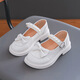 
Xin Yueqing girls' leather shoes Spring and Autumn Korean style British style princess shoes Little girl bow single leather shoes black student performance shoes 9905 black size 27 size 16.5 cm