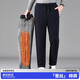 Hemian plus velvet silk cotton pants for outer wear for men plus velvet and thickened winter loose straight leg warm pants for middle-aged and elderly fathers and elderly pants navy blue plus velvet and thickened knee pads silk cotton pants 3XL 2 feet 8-2 feet 9 Recommended 150-170 Jin Jin equals 0.5 kg