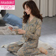 Modal pajamas for women in spring and autumn long sleeves pure cotton middle-aged women's mother's home clothes 2025 new large-size suit for outside wear X9906 L (165)